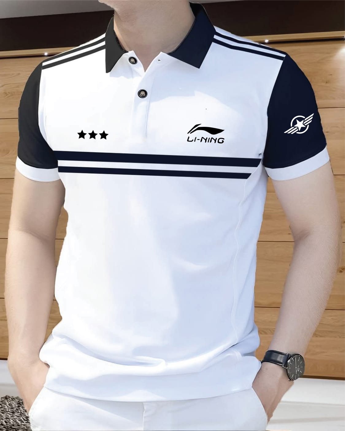 PK Cotton Polo Shirt For Men's [New 3 Star White]