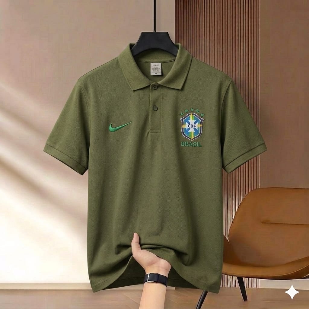 China Cotton Jursey Polo shirt For Men's (Brazil Olive)