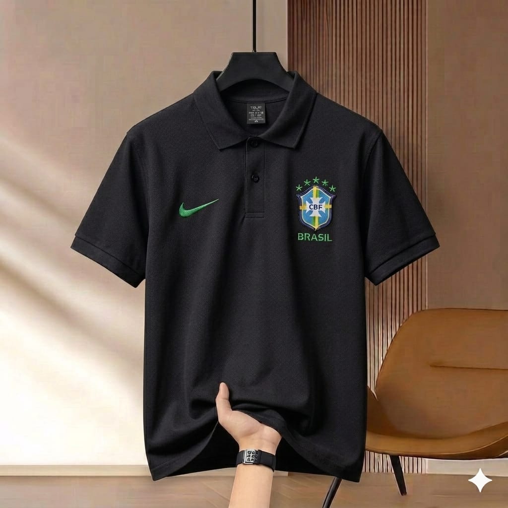 China Cotton Jursey Polo shirt For Men's (Brazil Black)